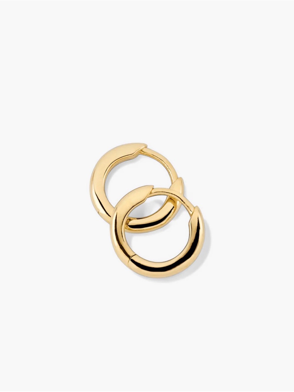 💛 Mejuri 18k Gold Vermeil Tube Huggie Earrings | Minimalist Designer Classic